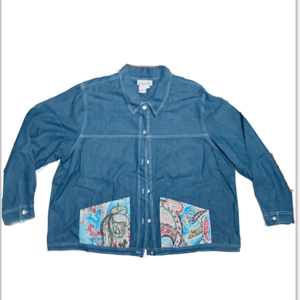 Silhouette paisley Jean jacket size 22